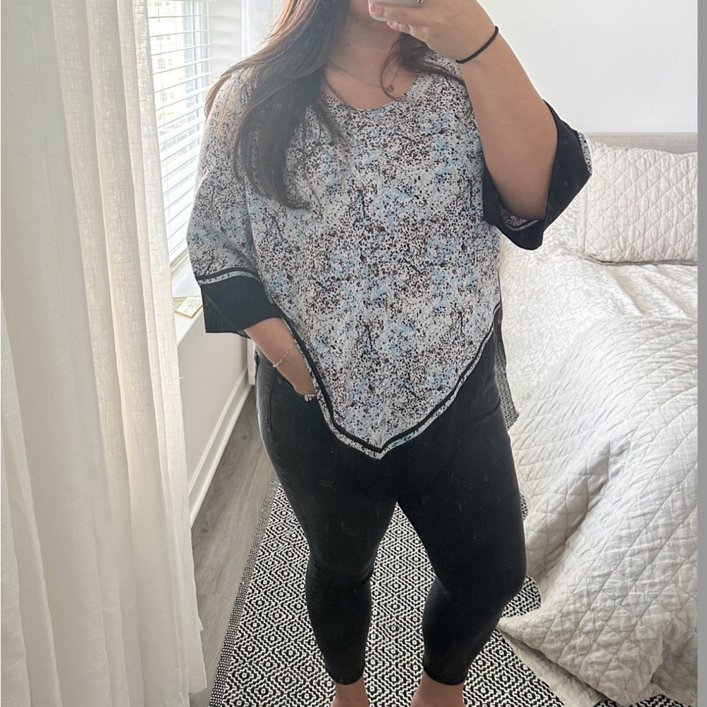 Alfani | V Hem Blouse with Speckled Pattern